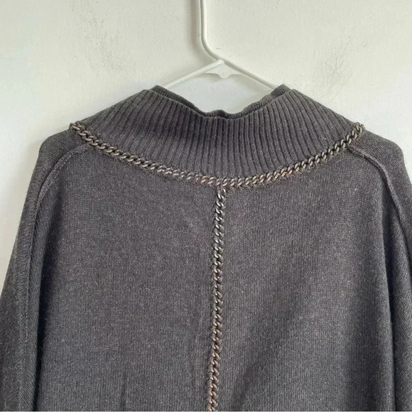 ALL SAINTS Spitalfields from Wasteland Chain Trim Cardigan Gray Wool Cashmere 10 - Picture 8 of 11